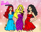 Dibujo Barbie y sus amigas vestidas de fiesta pintado por KITTYCROS