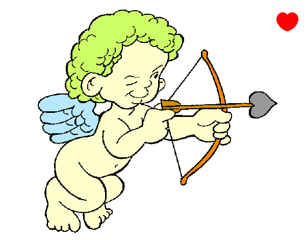 Dibujo Cupido apuntando con la flecha pintado por tu-prisci
