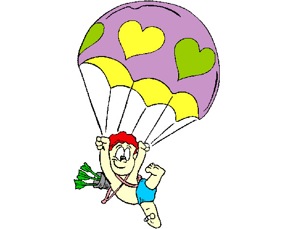 Dibujo Cupido en paracaídas pintado por tu-prisci
