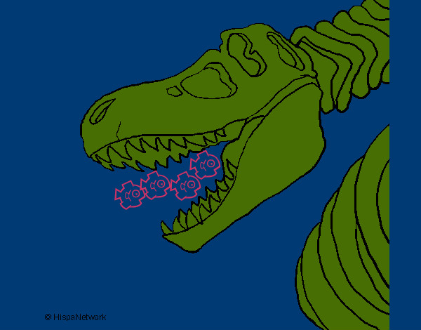 Dibujo Esqueleto tiranosaurio rex pintado por Cchicle
