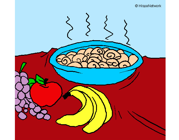 Dibujo Fruta y caracoles a la cazuela pintado por dirlyvalen