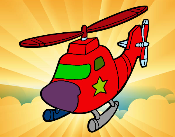 Dibujo Helicóptero con una estrella pintado por yessii