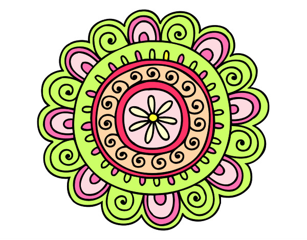 Dibujo Mandala alegre pintado por martinuji