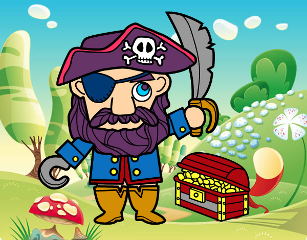 Dibujo Pirata con tesoro pintado por felixjavie