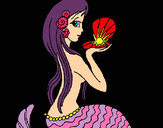 Dibujo Sirena y perla pintado por KITTYCROS