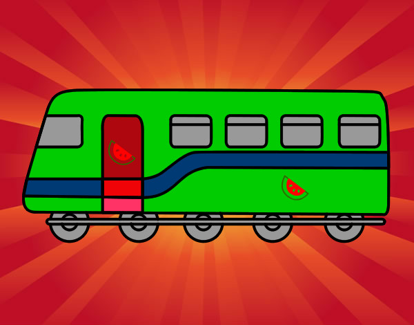 Dibujo Tren de pasajeros pintado por Picky