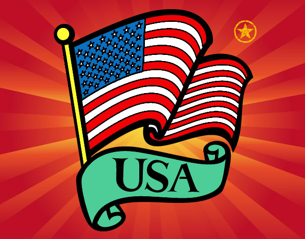 Dibujo Bandera de los Estados Unidos pintado por elena4