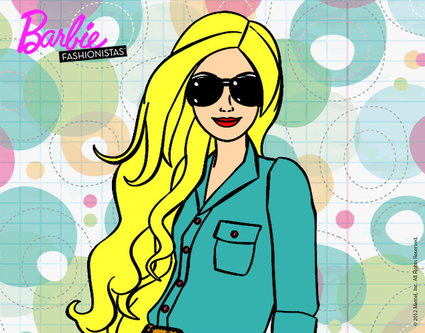 Dibujo Barbie con gafas de sol pintado por vicky25