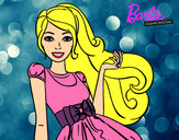 Dibujo Barbie con su vestido con lazo pintado por yessii
