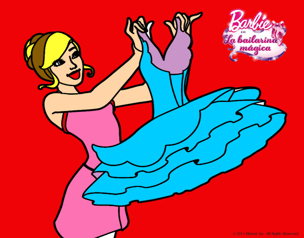 Dibujo Barbie y su vestido de ballet pintado por jireh