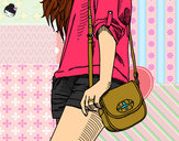 Dibujo Chica con bolso pintado por lalita123