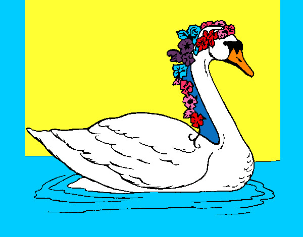 Dibujo Cisne con flores pintado por Zaira99