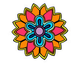 Dibujo Mándala con forma de flor weiss pintado por gamon