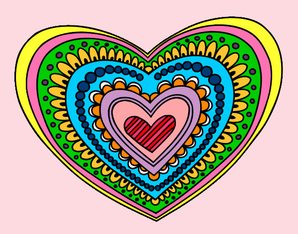 Dibujo Mandala corazón pintado por CARITOGG10