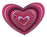 Dibujo Mandala corazón pintado por sofiapaola