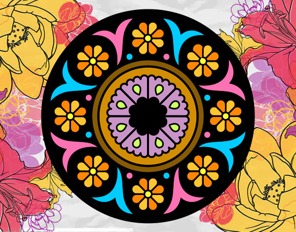 Dibujo Mandala flor pintado por Aricupcake
