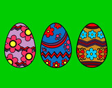 Dibujo Tres huevos de pascua pintado por jireh