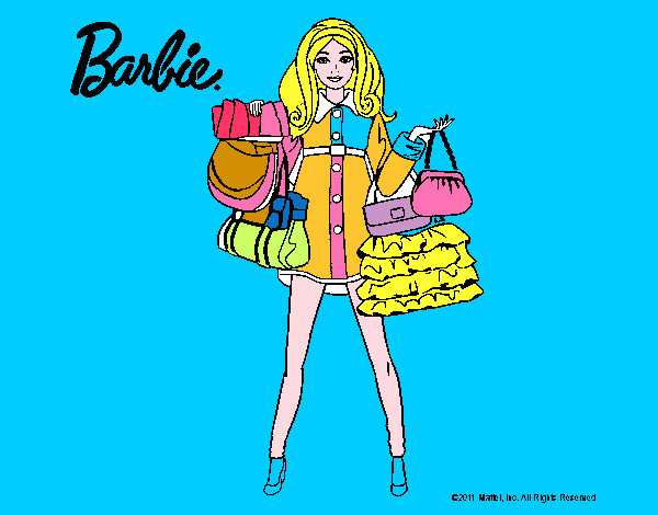 Dibujo Barbie de compras pintado por cayetana