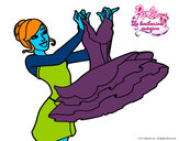 Dibujo Barbie y su vestido de ballet pintado por andrea4321