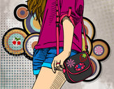 Dibujo Chica con bolso pintado por Denisse9