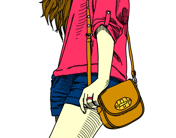 Dibujo Chica con bolso pintado por nicknoel