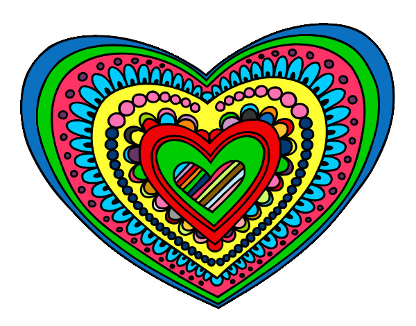 Dibujo Mandala corazón pintado por ana48
