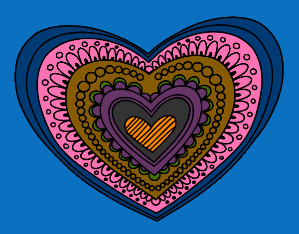 Dibujo Mandala corazón pintado por ochorus