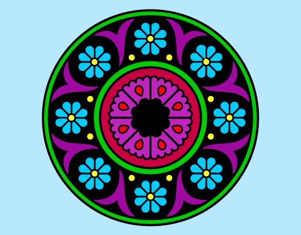 Dibujo Mandala flor pintado por saraoyanco