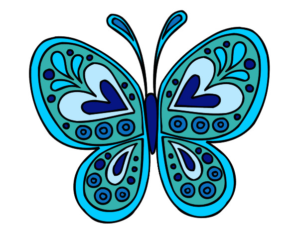 Dibujo Mandala mariposa pintado por cbarajas