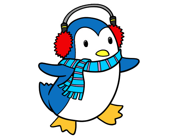 Dibujo Pingüino con bufanda pintado por Aisaka