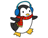 Dibujo Pingüino con bufanda pintado por Rake333