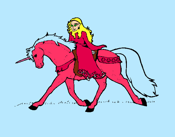 Dibujo Princesa en unicornio pintado por Arlettelin