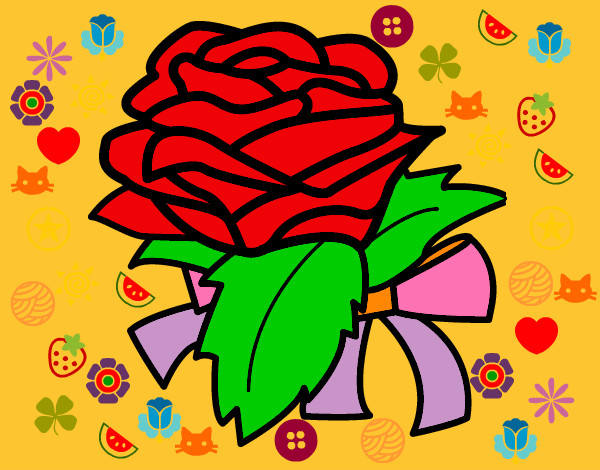 Dibujo Rosa, flor pintado por reyna033