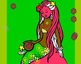 Dibujo Sirena con caracola pintado por lupezap
