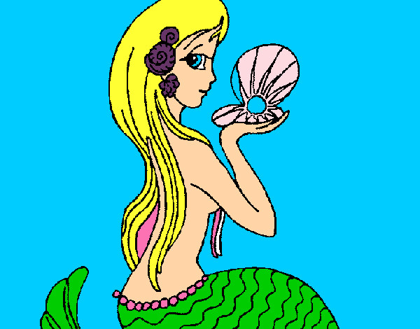 Dibujo Sirena y perla pintado por Mariacrazy