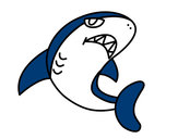Dibujo Tiburón nadando pintado por jrluisb
