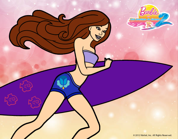 Dibujo Barbie corre al agua pintado por yuerina