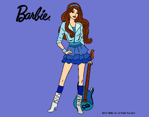 Dibujo Barbie rockera pintado por yuerina