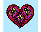 Dibujo Corazón de flores pintado por yessii