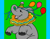Dibujo Elefante con 3 globos pintado por TIERNA