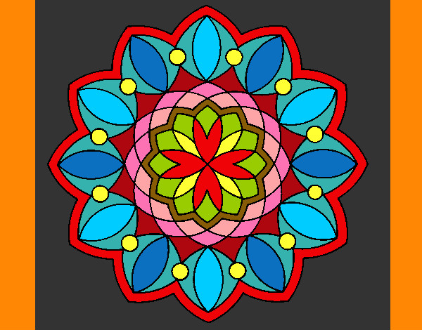 Dibujo Mandala 3 pintado por potro