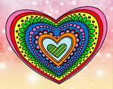 Dibujo Mandala corazón pintado por yessii