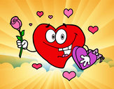 Dibujo Corazón con caja de bombones pintado por melisadlv