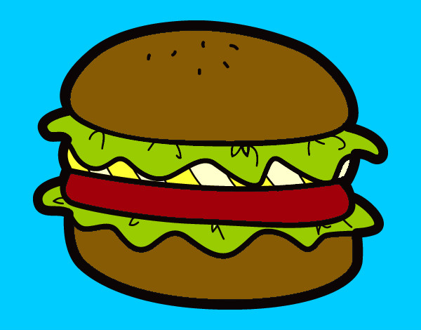 Dibujo Hamburguesa con lechuga pintado por charito