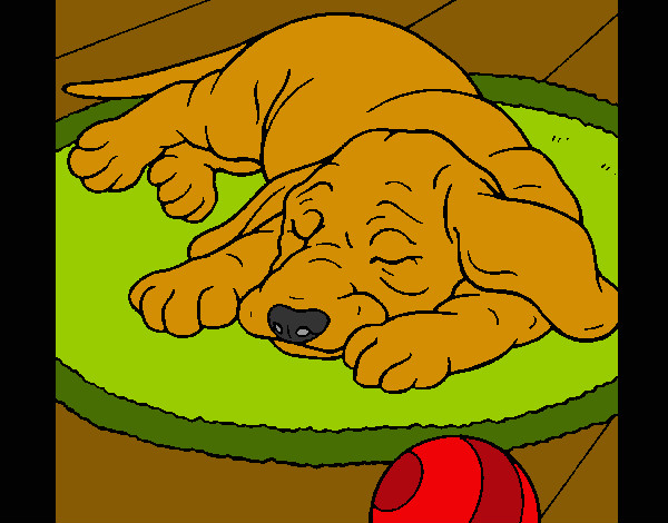 Dibujo Perro durmiendo pintado por charito