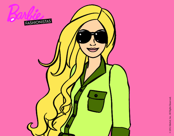 Dibujo Barbie con gafas de sol pintado por charito