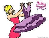 Dibujo Barbie y su vestido de ballet pintado por PAO13