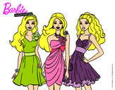 Dibujo Barbie y sus amigas vestidas de fiesta pintado por PAO13
