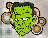 Dibujo Cara de Frankenstein pintado por lobo-turro