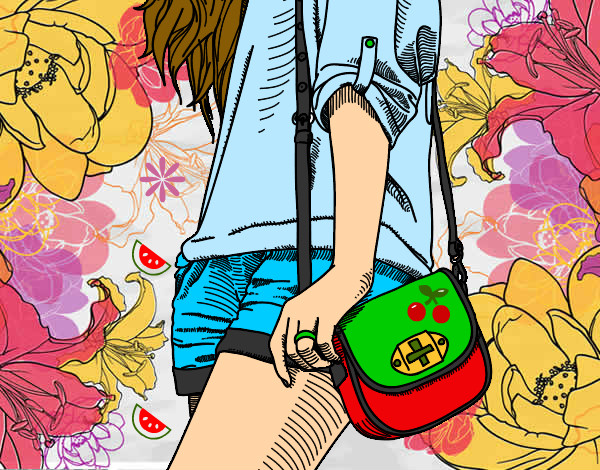 Dibujo Chica con bolso pintado por Alex333